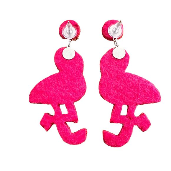 Flamingo Earrings Beaded Dangle Post New Pink Statement Jewelry Caribbe… - Picture 12 of 12